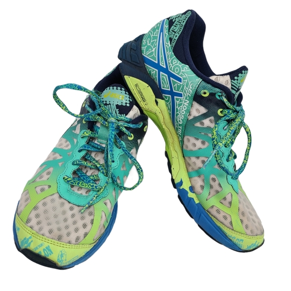 Asics Shoes - ASICS Tri 9 Blue, Green, & Yellow Running Shoes